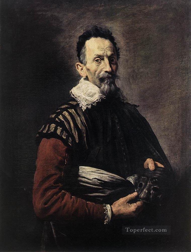 俳優の肖像 バロック様式の人物 ドメニコ・フェッティ油絵